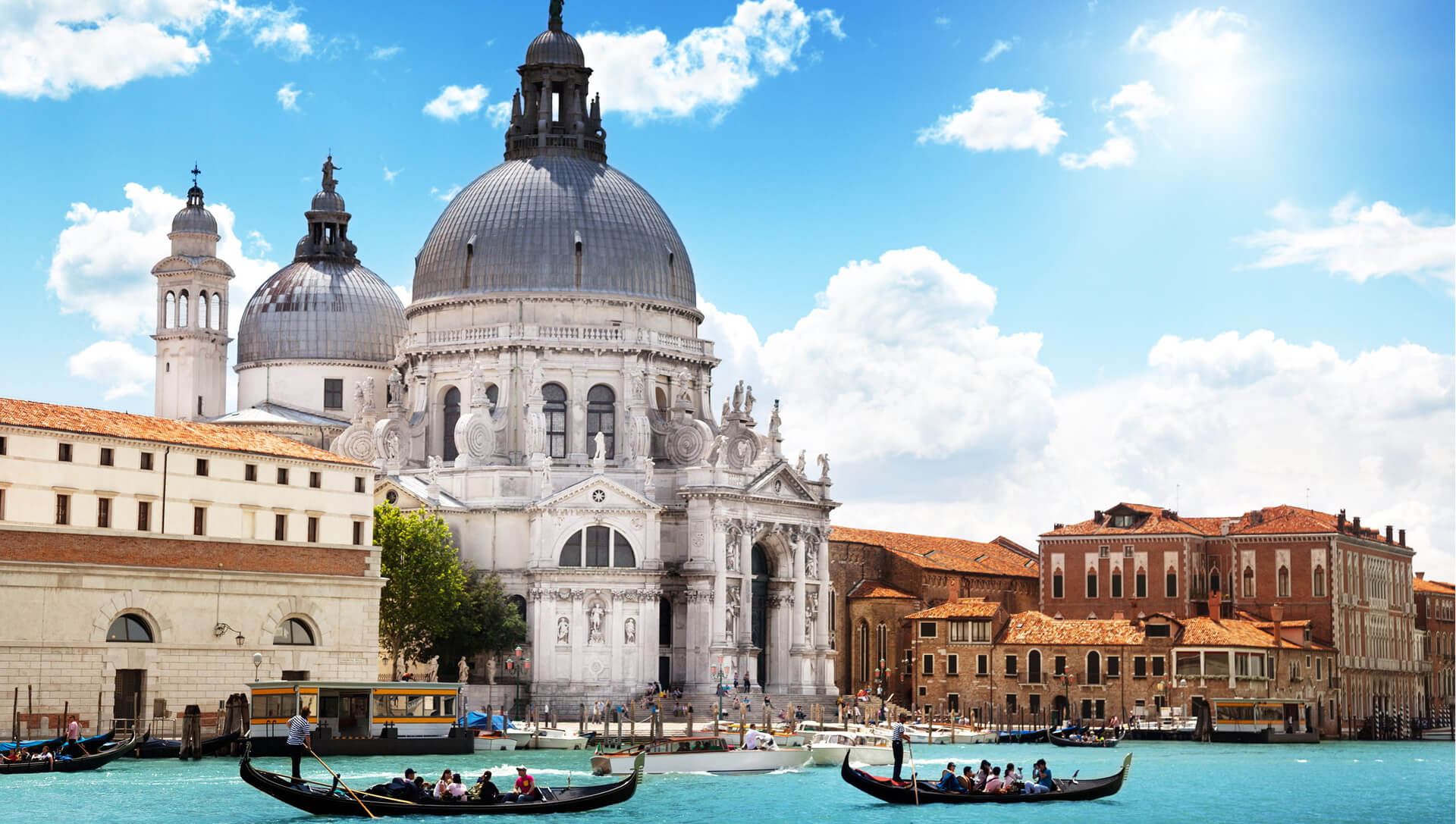 Gondola Punta und Basilica Salute, Venedig